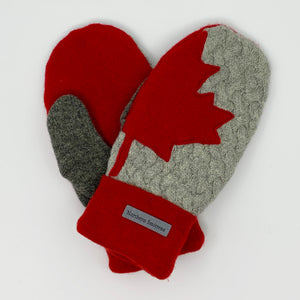 Recycled Wool Sweater Mittens - large - Canada Mittens